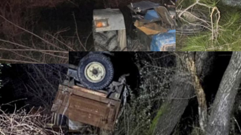 Freni Boşalan Traktör Kaza Yaptı